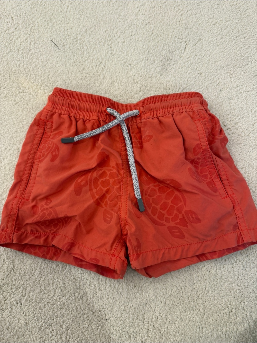 Vilbrequin Coral Turtle-Print Swim Shorts with Drawstring